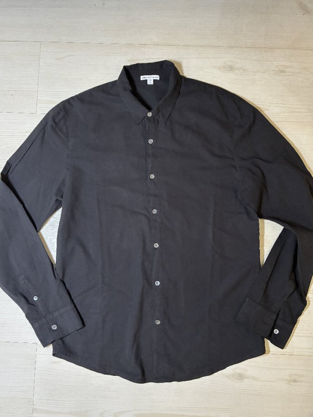 James Perse Los Angeles Black Long Sleeve Button Up Shirt Men's Size 2 (Medium)